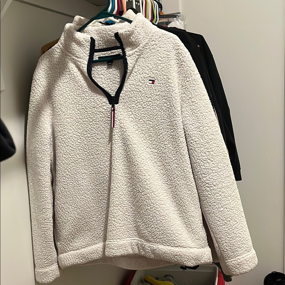 Tommy Hilfiger White Sherpa Pullover